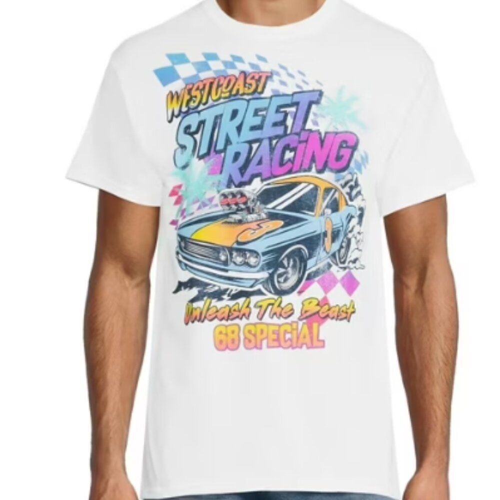 DOM Size Large Westcoast Street Racing Retro Short Sleeve Crew Neck Tee Shirt